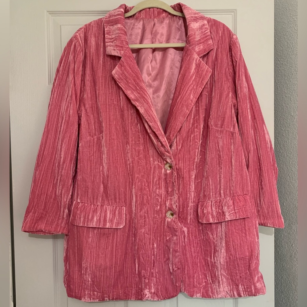 Velvet pink blazer size XL